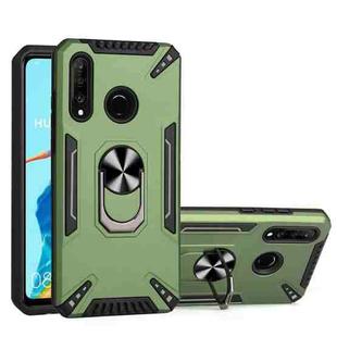 For Huawei P30 lite PC + TPU Protective Case with 360 Degrees Rotatable Ring Holder(Dark Green)