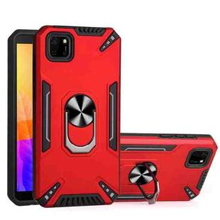 For Huawei Y5p PC + TPU Protective Case with 360 Degrees Rotatable Ring Holder(Red)