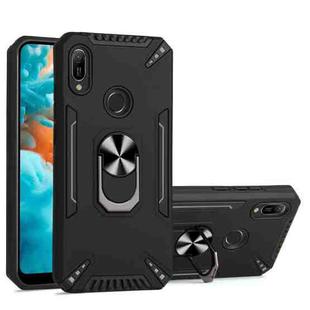 For Huawei Y6 2019 PC + TPU Protective Case with 360 Degrees Rotatable Ring Holder(Black)