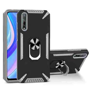 For Huawei Y8p PC + TPU Protective Case with 360 Degrees Rotatable Ring Holder(Gray)