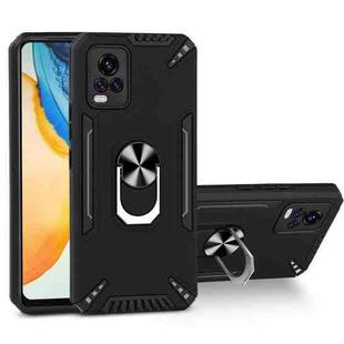 For vivo V20 PC + TPU Protective Case with 360 Degrees Rotatable Ring Holder(Black)