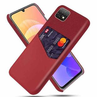 For Huawei Enjoy 20 5G Cloth Texture PC + PU Leather Back Cover Shockproof Case with Card Slot(Red)