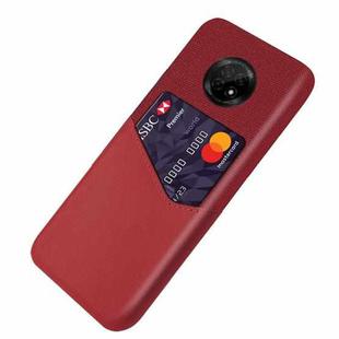 For Huawei Enjoy 20 Plus 5G Cloth Texture PC + PU Leather Back Cover Shockproof Case with Card Slot(Red)