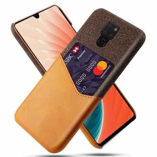 For Huawei Mate 20 Cloth Texture PC + PU Leather Back Cover Shockproof Case with Card Slot(Orange)