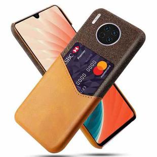 For Huawei Mate 30 Cloth Texture PC + PU Leather Back Cover Shockproof Case with Card Slot(Orange)