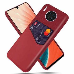 For Huawei Mate 30 Cloth Texture PC + PU Leather Back Cover Shockproof Case with Card Slot(Red)