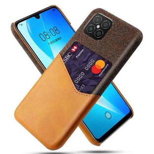 For Huawei nova 8 SE Cloth Texture PC + PU Leather Back Cover Shockproof Case with Card Slot(Orange)