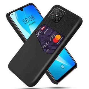 For Huawei nova 8 SE Cloth Texture PC + PU Leather Back Cover Shockproof Case with Card Slot(Black)