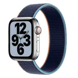 Single Lap Nylon Watch Band, Size: L 155mm For Apple Watch Series 8&7 41mm / SE 2&6&SE&5&4 40mm / 3&2&1 38mm(Dark Navy Blue)