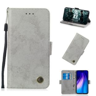 For Xiaomi Redmi Note 8 Retro Horizontal Flip PU Leather Case with Card Slots & Holder(Gray)