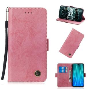 For Xiaomi Redmi Note 8 Pro Retro Horizontal Flip PU Leather Case with Card Slots & Holder(Pink)