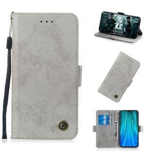 For Xiaomi Redmi Note 8 Pro Retro Horizontal Flip PU Leather Case with Card Slots & Holder(Gray)