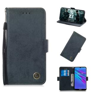 For Huawei Y6 2019 Retro Horizontal Flip PU Leather Case with Card Slots & Holder(Black)