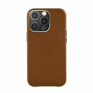 Mutural Mingdian Series PU + PC Full Coverage Shockproof Protective Case For iPhone 13(Brown)