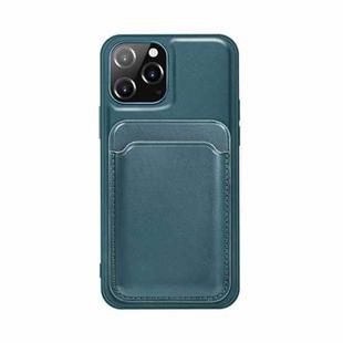 Mutural Yalan Series PU Full Coverage Protective Case with Magnetic Detachable Card Slot For iPhone 13(Green)