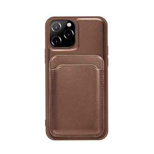 Mutural Yalan Series PU Full Coverage Protective Case with Magnetic Detachable Card Slot For iPhone 13 Pro Max(Brown)