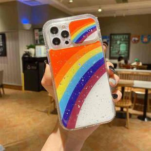 For iPhone 11 Pro Sliding Camera Cover Design Rainbow Epoxy TPU + PC Shockproof Case (Rainbow Pattern 7)