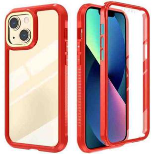 For iPhone 13 mini C1 2 in 1 Shockproof TPU + PC Protective Case with PET Screen Protector (Red)