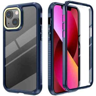 For iPhone 13 C1 2 in 1 Shockproof TPU + PC Protective Case with PET Screen Protector(Navy Blue)