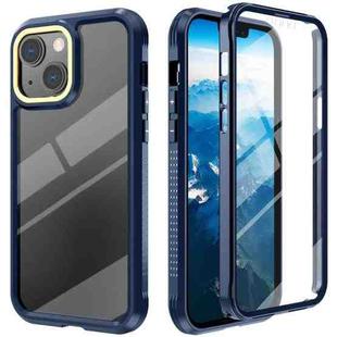 For iPhone 13 Pro C1 2 in 1 Shockproof TPU + PC Protective Case with PET Screen Protector (Navy Blue)