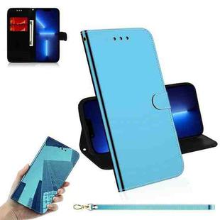 For iPhone 13 Pro Imitated Mirror Surface Horizontal Flip Leather Case with Holder & Card Slots & Wallet & Lanyard (Blue)
