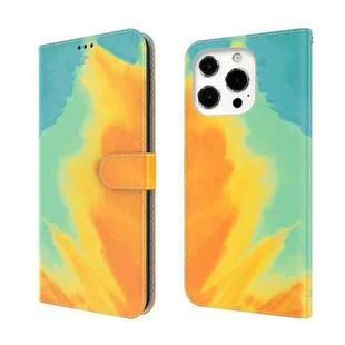For iPhone 13 Pro Watercolor Pattern Horizontal Flip Leather Case with Holder & Card Slot & Wallet (Autumn Leaf)