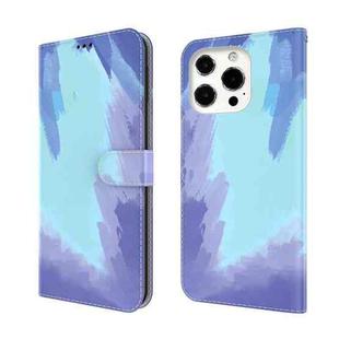 For iPhone 13 Pro Watercolor Pattern Horizontal Flip Leather Case with Holder & Card Slot & Wallet (Winter Snow)