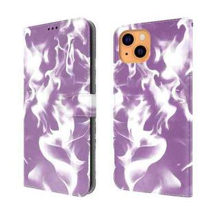 For iPhone 13 Cloud Fog Pattern Horizontal Flip Leather Case with Holder & Card Slot & Wallet(Purple)