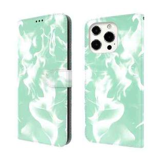 For iPhone 13 Pro Cloud Fog Pattern Horizontal Flip Leather Case with Holder & Card Slot & Wallet (Mint Green)