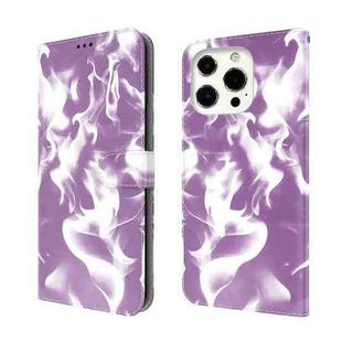 For iPhone 13 Pro Max Cloud Fog Pattern Horizontal Flip Leather Case with Holder & Card Slot & Wallet (Purple)