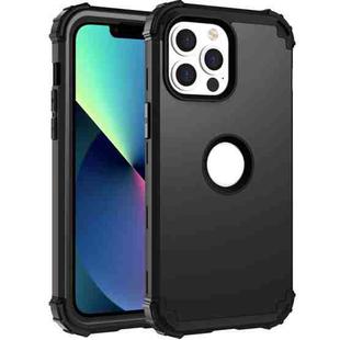 For iPhone 13 mini 3 in 1 Shockproof PC + Silicone Protective Case (Black)
