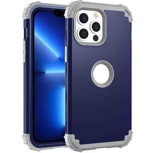 For iPhone 13 Pro 3 in 1 Shockproof PC + Silicone Protective Case (Navy Blue + Grey)