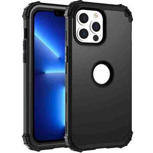 For iPhone 13 Pro 3 in 1 Shockproof PC + Silicone Protective Case (Black)