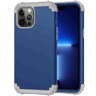 For iPhone 13 Pro Max 3 in 1 Shockproof PC + Silicone Protective Case For iPhone 12 Pro Max(Navy Blue + Grey)