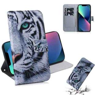 For iPhone 13 mini Coloured Drawing Horizontal Flip Leather Case, with Holder & Card Slots & Wallet (Tiger)