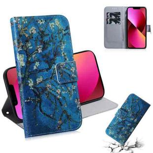 For iPhone 13 Coloured Drawing Horizontal Flip Leather Case, with Holder & Card Slots & Wallet(Apricot Flower)