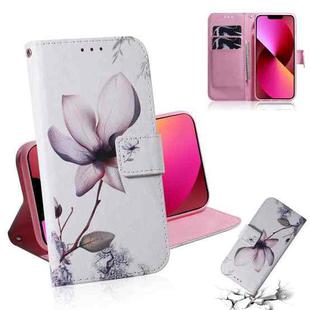 For iPhone 13 Coloured Drawing Horizontal Flip Leather Case, with Holder & Card Slots & Wallet(Magnolia Flower)