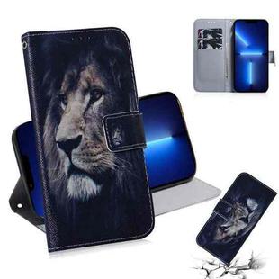 For iPhone 13 Pro Coloured Drawing Horizontal Flip Leather Case, with Holder & Card Slots & Wallet (Lion)