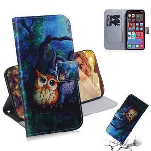For iPhone 13 Pro Max Coloured Drawing Horizontal Flip Leather Case, with Holder & Card Slots & Wallet (Oil Painting Owl)