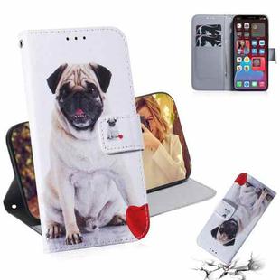 For iPhone 13 Pro Max Coloured Drawing Horizontal Flip Leather Case, with Holder & Card Slots & Wallet (Pug)