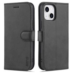 For iPhone 13 AZNS Skin Feel Calf Texture Horizontal Flip Leather Case with Card Slots & Holder & Wallet(Black)