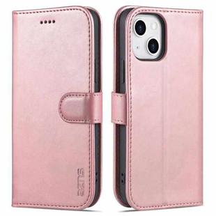 For iPhone 13 mini AZNS Skin Feel Calf Texture Horizontal Flip Leather Case with Card Slots & Holder & Wallet (Rose Gold)