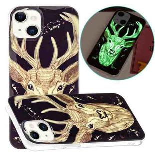 For iPhone 13 Luminous TPU Soft Protective Case(Deer Head)