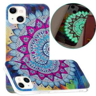 For iPhone 13 Luminous TPU Soft Protective Case(Half Flower)