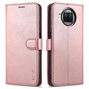 For Xiaomi Redmi Note 9 Pro 5G AZNS Skin Feel Calf Texture Horizontal Flip Leather Case with Card Slots & Holder & Wallet(Rose Gold)