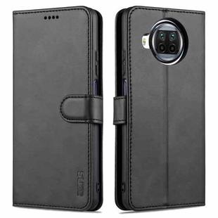 For Xiaomi Redmi Note 9 Pro 5G AZNS Skin Feel Calf Texture Horizontal Flip Leather Case with Card Slots & Holder & Wallet(Black)
