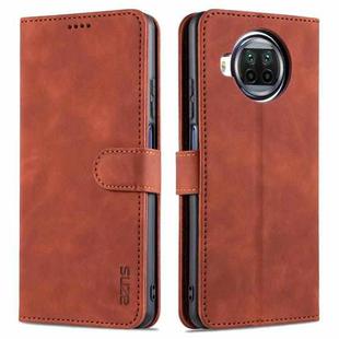 For Xiaomi Mi 10T Lite 5G AZNS Skin Feel Calf Texture Horizontal Flip Leather Case with Card Slots & Holder & Wallet(Brown)
