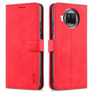 For Xiaomi Mi 10T Lite 5G AZNS Skin Feel Calf Texture Horizontal Flip Leather Case with Card Slots & Holder & Wallet(Red)