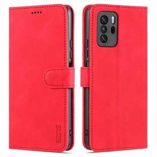 For Xiaomi Redmi Note 10 Pro 5G AZNS Skin Feel Calf Texture Horizontal Flip Leather Case with Card Slots & Holder & Wallet(Red)