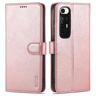 For Xiaomi Mi 10S AZNS Skin Feel Calf Texture Horizontal Flip Leather Case with Card Slots & Holder & Wallet(Rose Gold)